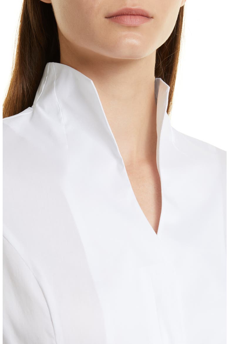 Split Neck Poplin Blouse, Alternate, color, WHITE