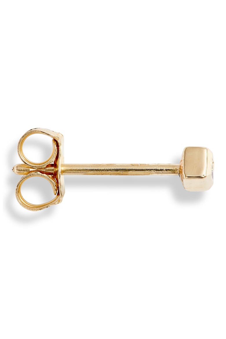 Small Princess Diamond Stud Earring, Alternate, color, YELLOW GOLD