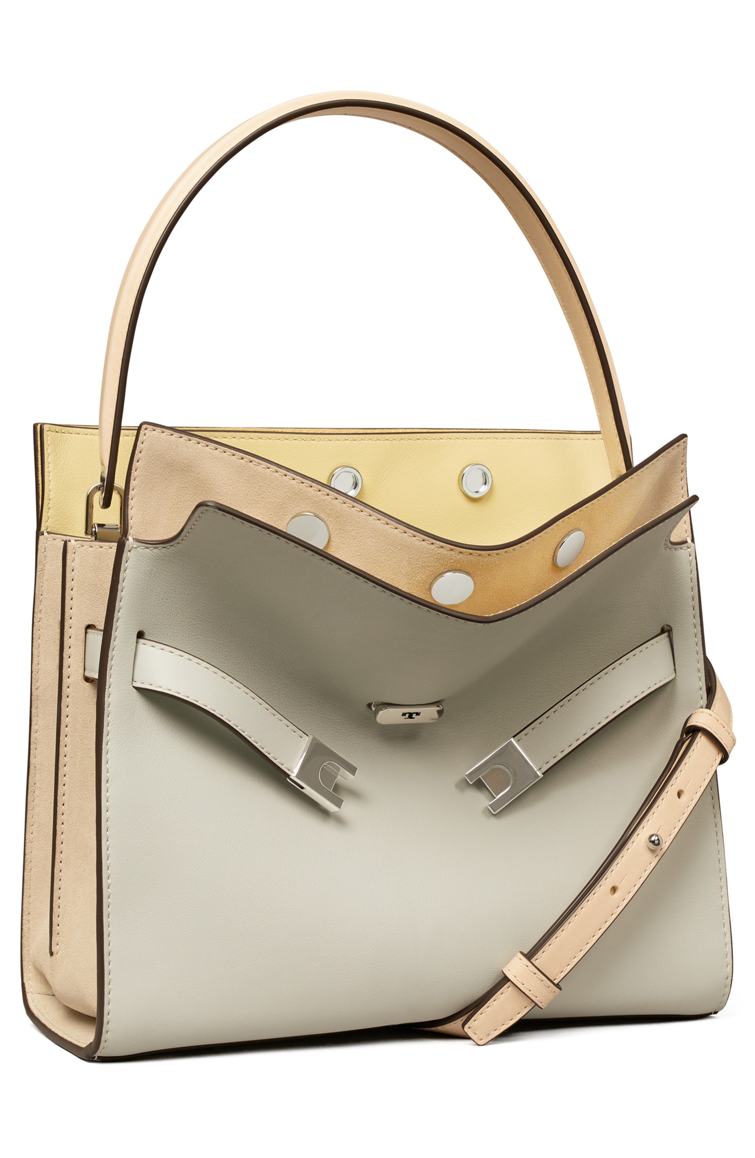 Small Lee Radziwill Leather Double Bag, Alternate, color, FEATHER GRAY