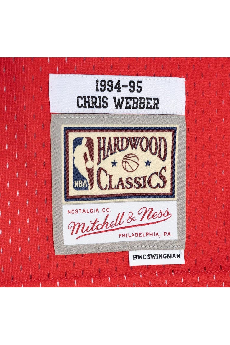Men's Mitchell & Ness Chris Webber Blue/Red Washington Bullets Hardwood Classics 1994/95 Split Swingman Jersey, Alternate, color, Blue