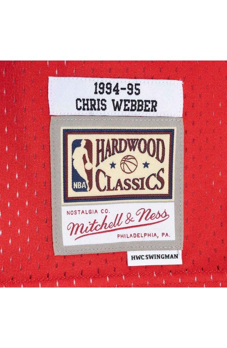 Mitchell & Ness Men's Mitchell & Ness Chris Webber Blue/Red Washington Bullets Hardwood Classics 1994/95 Split Swingman Jersey, Alternate, color, 