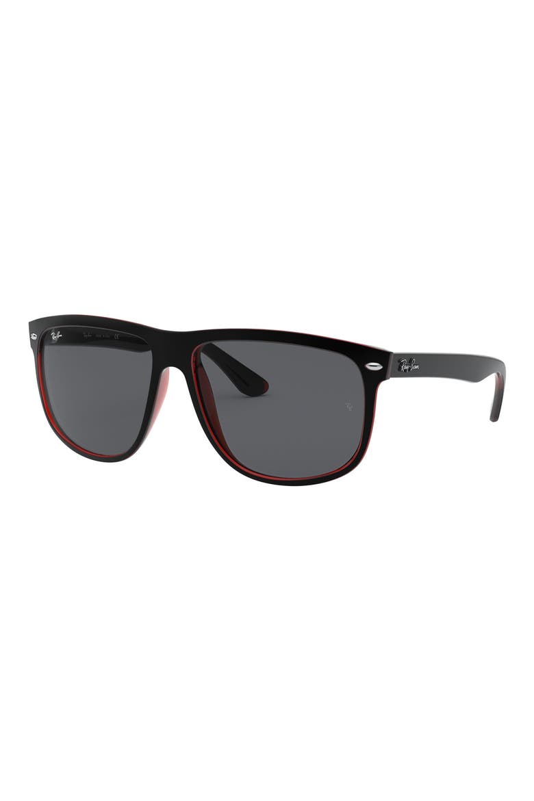 Boyfriend 60mm Flat Top Sunglasses, Alternate, color, BLACK