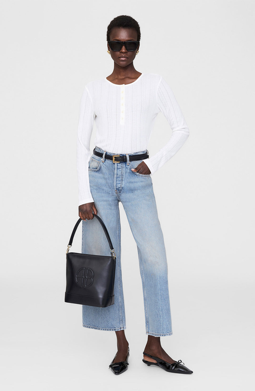 Anine Bing Lili Bucket Bag - Leather - Black In Black