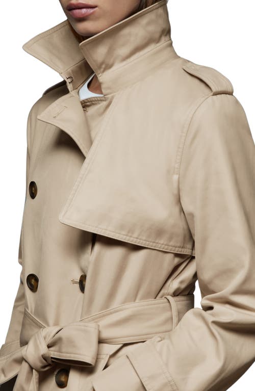 Reiss Azura Trench Coat With Removable Quilted Hood In Gray
