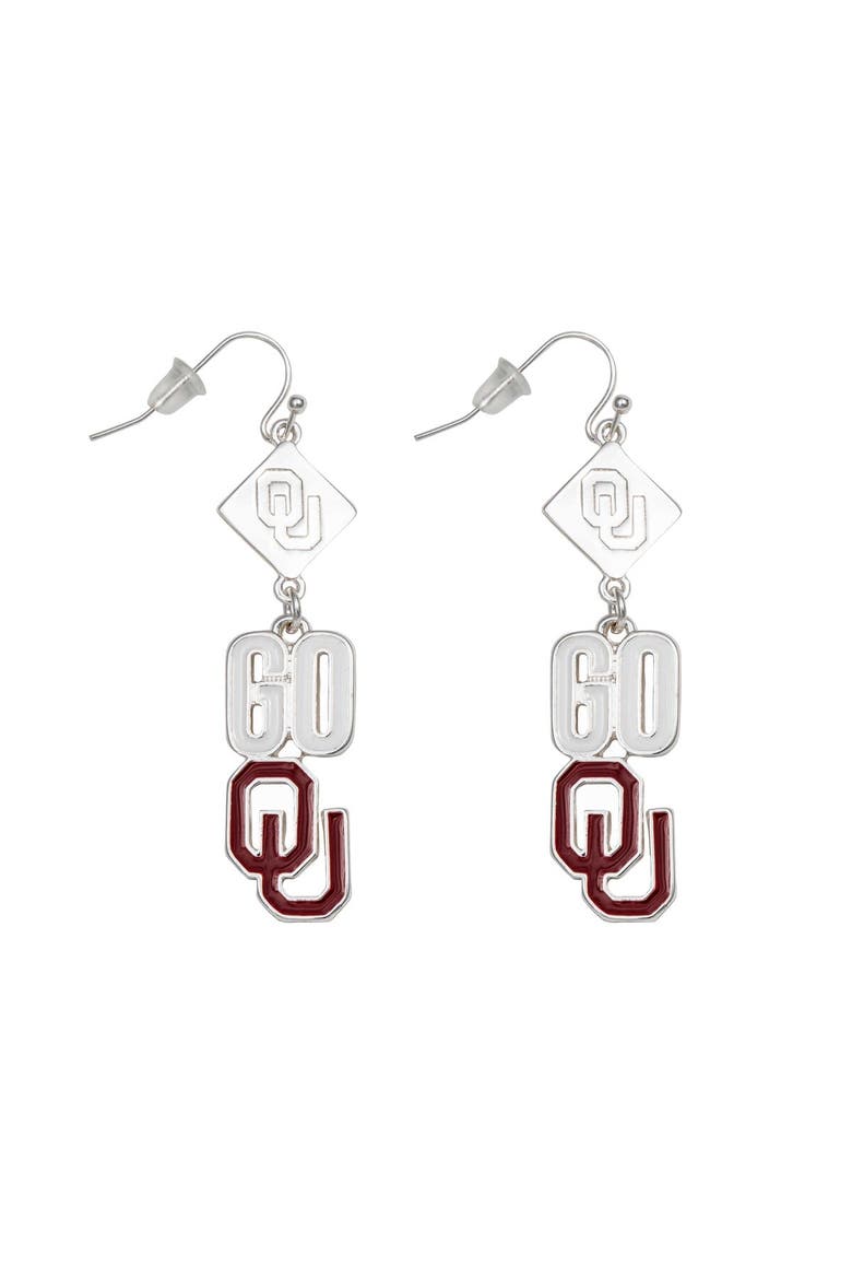 Oklahoma Sooners Della Earrings, Main, color, Silver