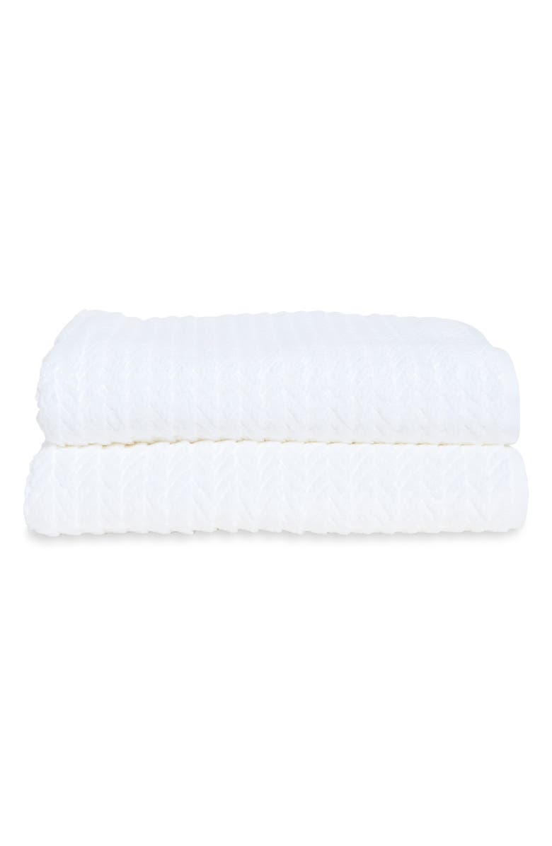 Matouk Seville 2-Piece Bath Sheets, Main, color, White
