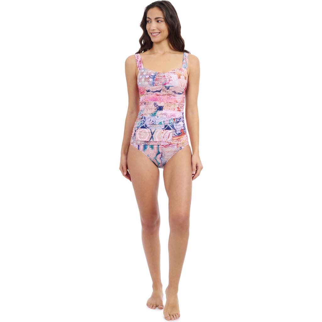 Profile By Gottex Karma D Cup Center Ruched Tankini In Multi