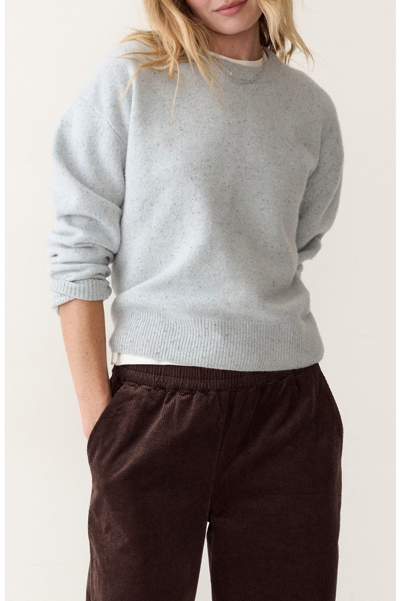 Stretch Merino Wool Crewneck Sweater, Main, color, SKY BLUE