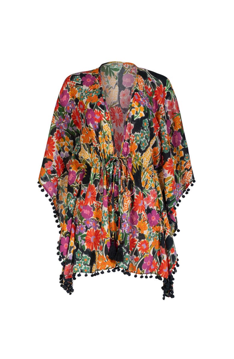 Change of Scenery Audrey Short Drawstring Caftan Cover-Up, Alternate, color, Gardenia