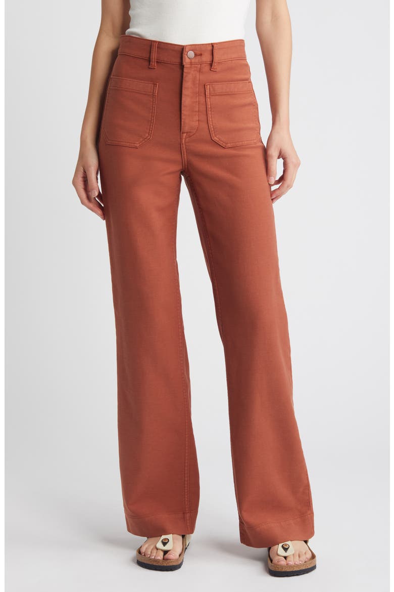 Stretch Terry Wide Leg Pants, Main, color, IMPERIAL TOPAZ