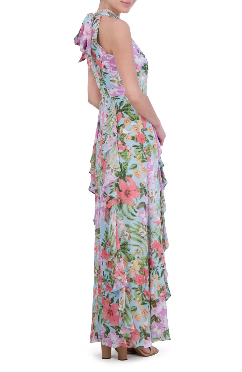 Eliza J Floral Ruffle Detail Maxi Dress, Alternate, color, 
