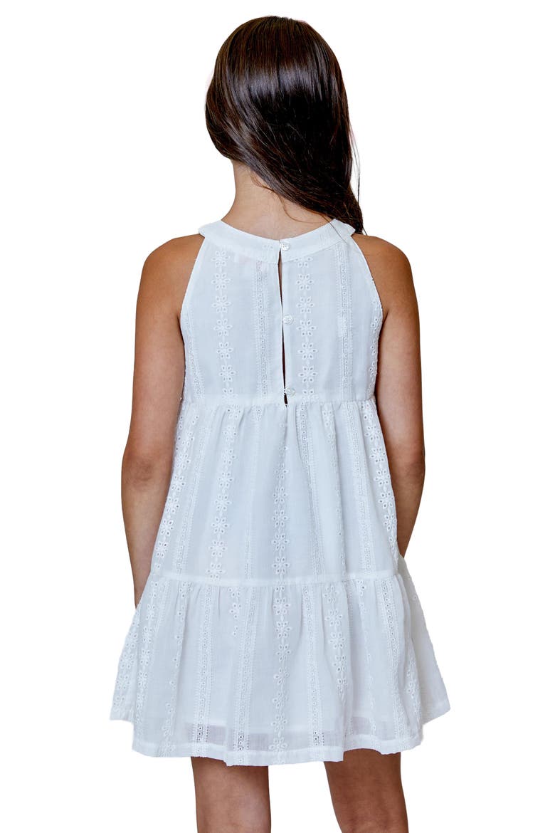 KIds' Embroidered Sleeveless Dress, Alternate, color, WHITE