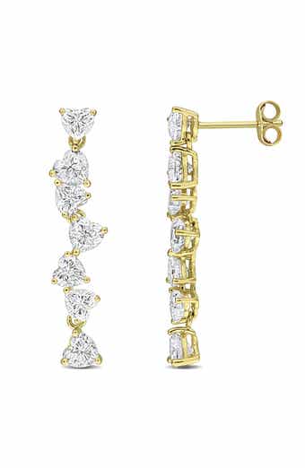 Heart Moissanite Drop Earrings