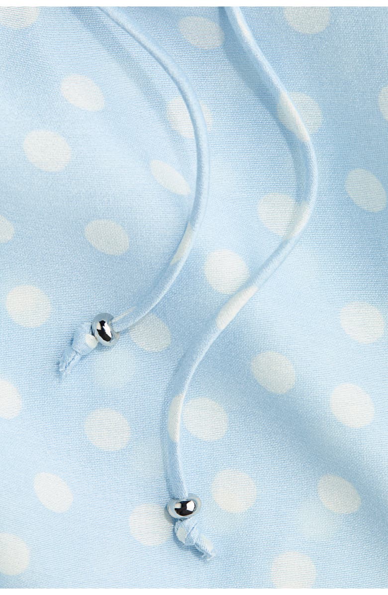 H&M Flounce-trimmed Blouse, Alternate, color, Light Blue/Polka Dot