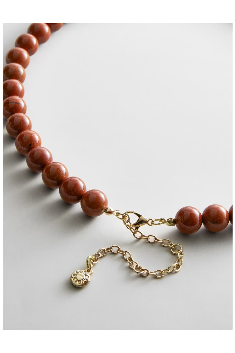 Jamie Semi-Precious Beaded Pendant Necklace, Alternate, color, RED