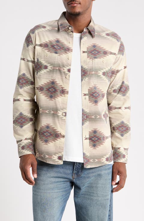 Mason Printed Cotton Corduroy Button-Up Shirt