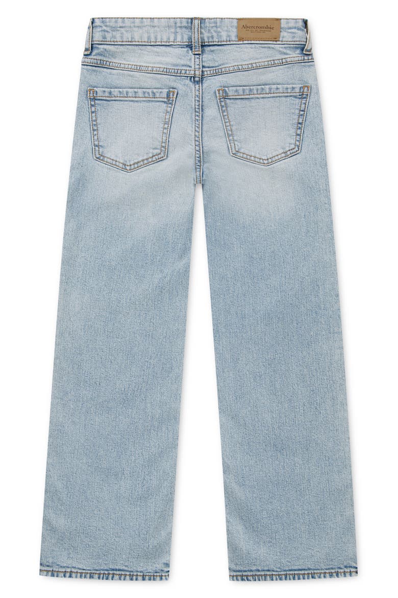 Kids' Braided High Waist Wide Leg Jeans, Alternate, color, AQUAMARINE