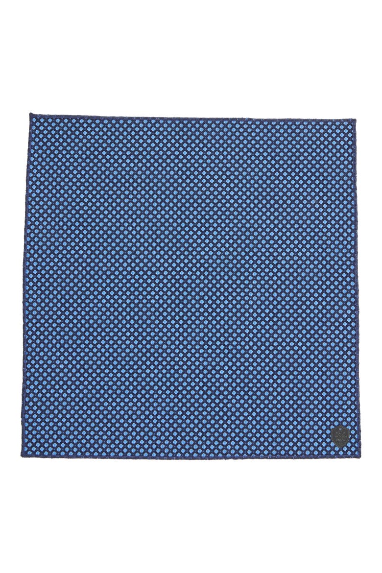 Diamond Jacquard Wool Pocket Square, Alternate, color, BLUE