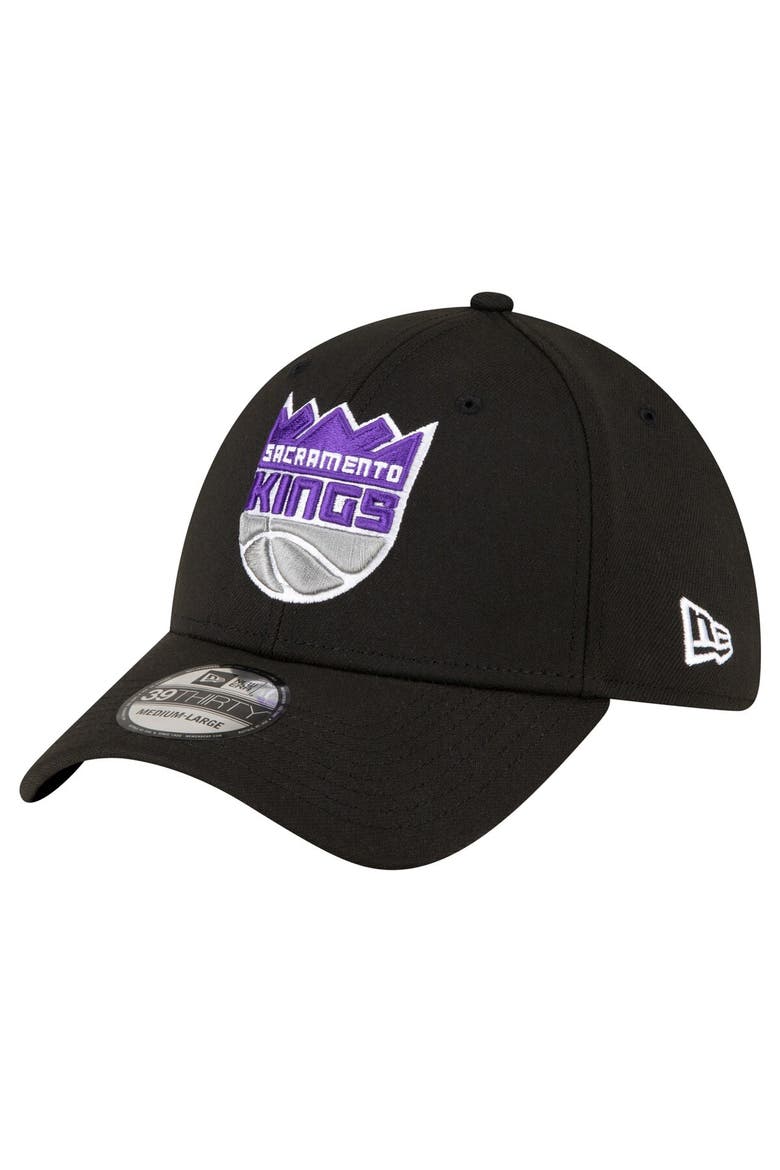 Men's New Era Black Sacramento Kings Logo 39THIRTY Flex Hat, Main, color, Black