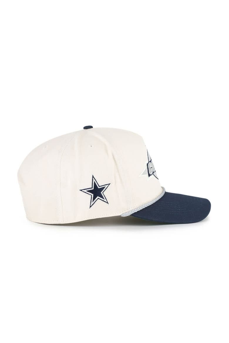 Men's '47  Natural/Navy Dallas Cowboys Frame Out Two-Tone Hitch Adjustable Hat, Alternate, color, Natural