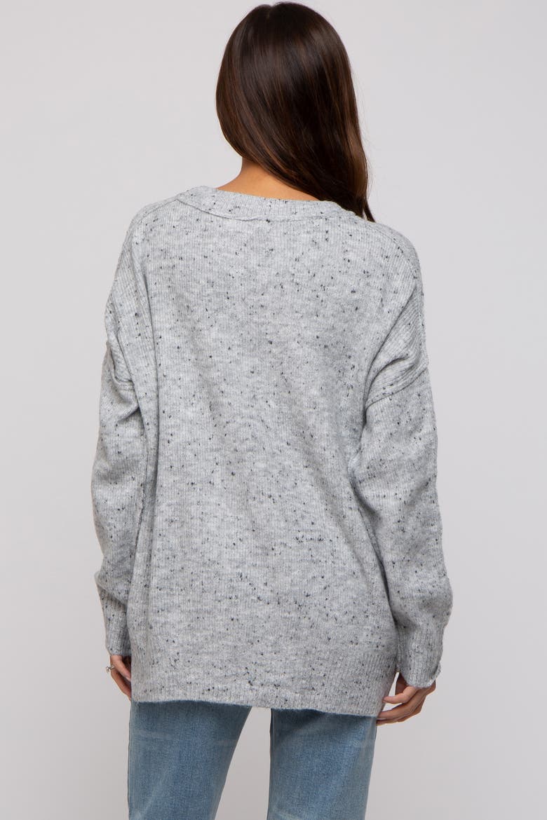 Speckled Knit Sweater, Alternate, color, Grey