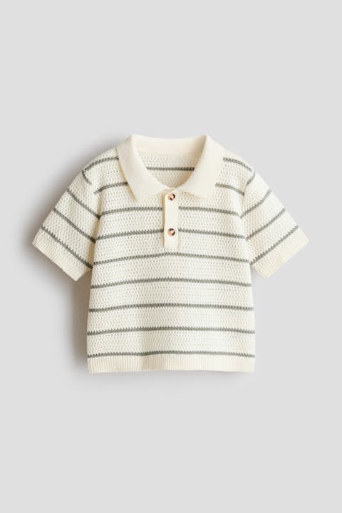 Pointelle-knit Polo Shirt