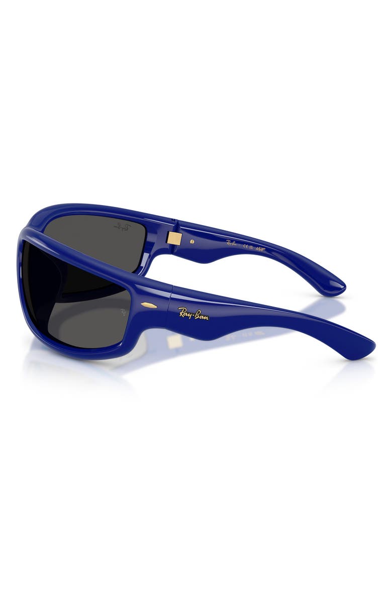 Ray-Ban x A$AP Rocky Ultra Wrap 003 86mm Shield Sunglasses, Alternate, color, Blue / Dark Grey
