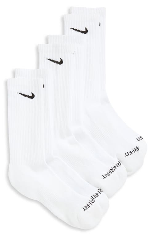 Nike 3-pack Everyday Plus Cushion Crew Training Socks In White/black