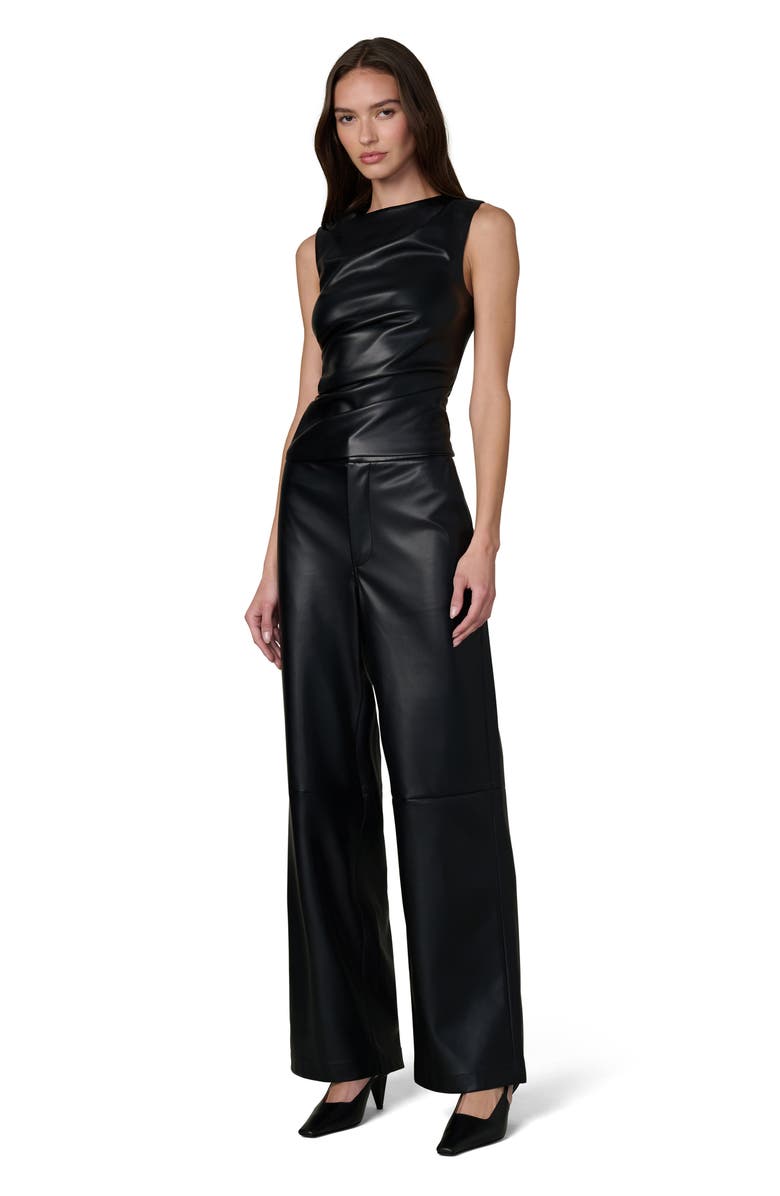 Joe's High Waist Wide Leg Faux Leather Pants, Alternate, color, Black
