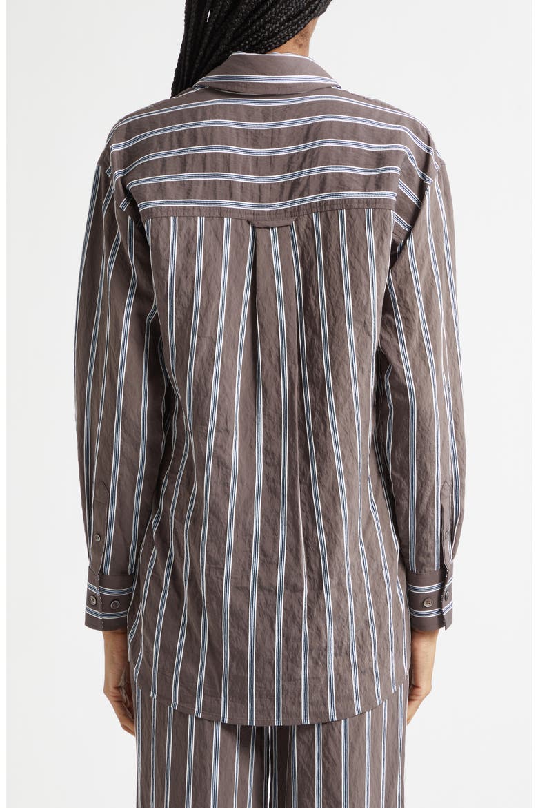 Lloyd Stripe Woven Shirt, Alternate, color, DARK MOCHA