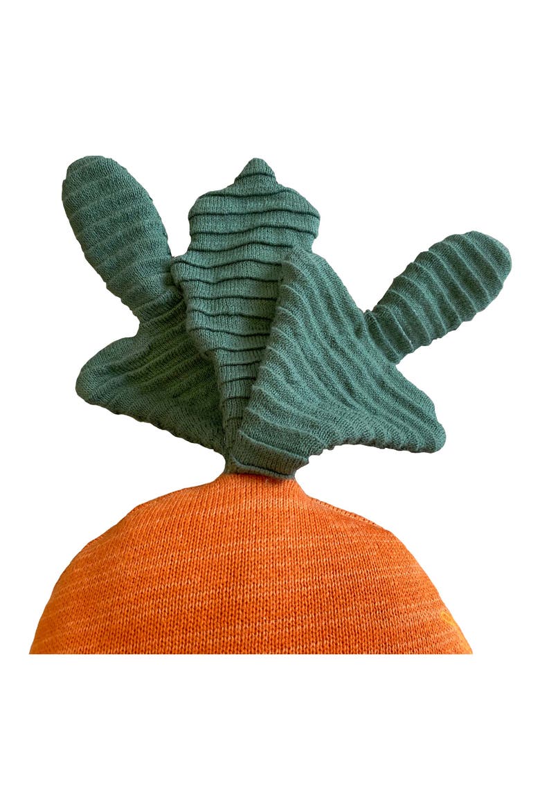 Cathy the Carrot Knit Accent Pillow, Alternate, color, DARK GREEN ORANGE SALMON