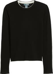 Griffen Double Trim Wool & Cashmere Crewneck Sweater