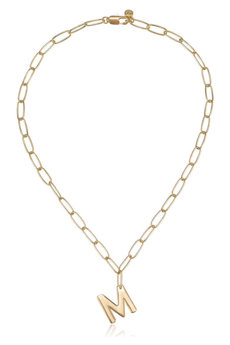 Initial Pendant Necklace, Main, color, GOLD - M