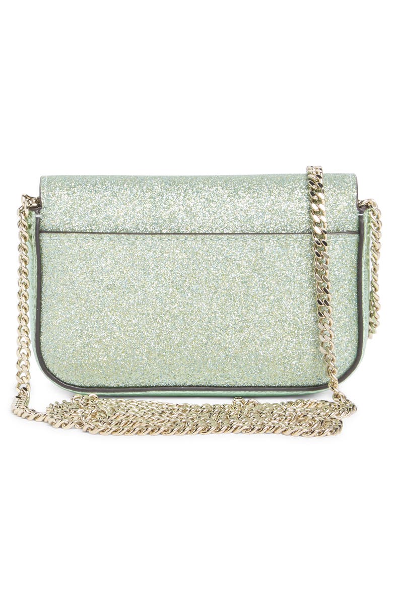 Kate Spade New York kenzie glitter card case crossbody bag, Alternate, color, Seawater
