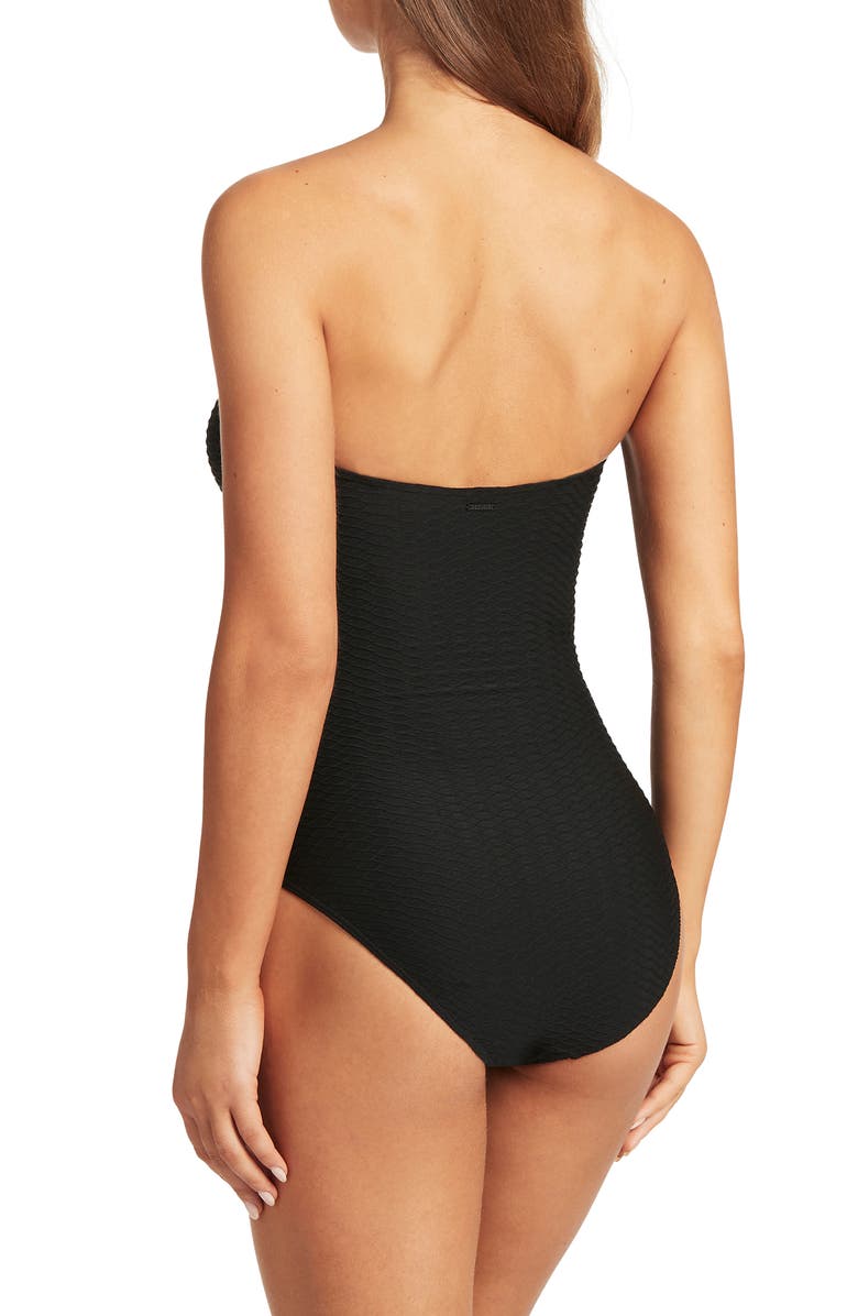 Sea Level U-Bar One-Piece Swimsuit, Alternate, color, Black