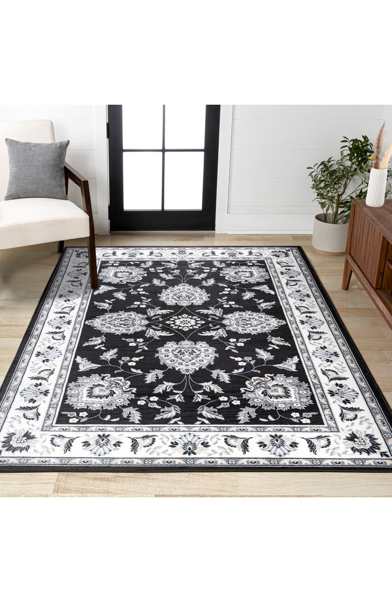 JONATHAN Y Cherie French Cottage Area Rug, Alternate, color, Black/Cream