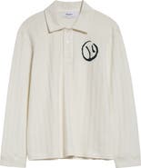 PALMES Embroidered Pointelle Polo Sweater