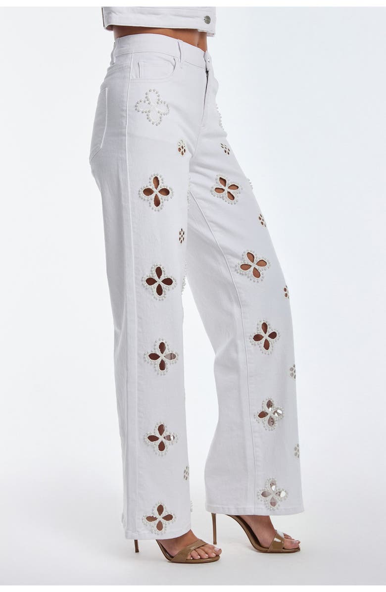 The Noli Shop Kaia Pearl High Rise Jean Petite, Alternate, color, White