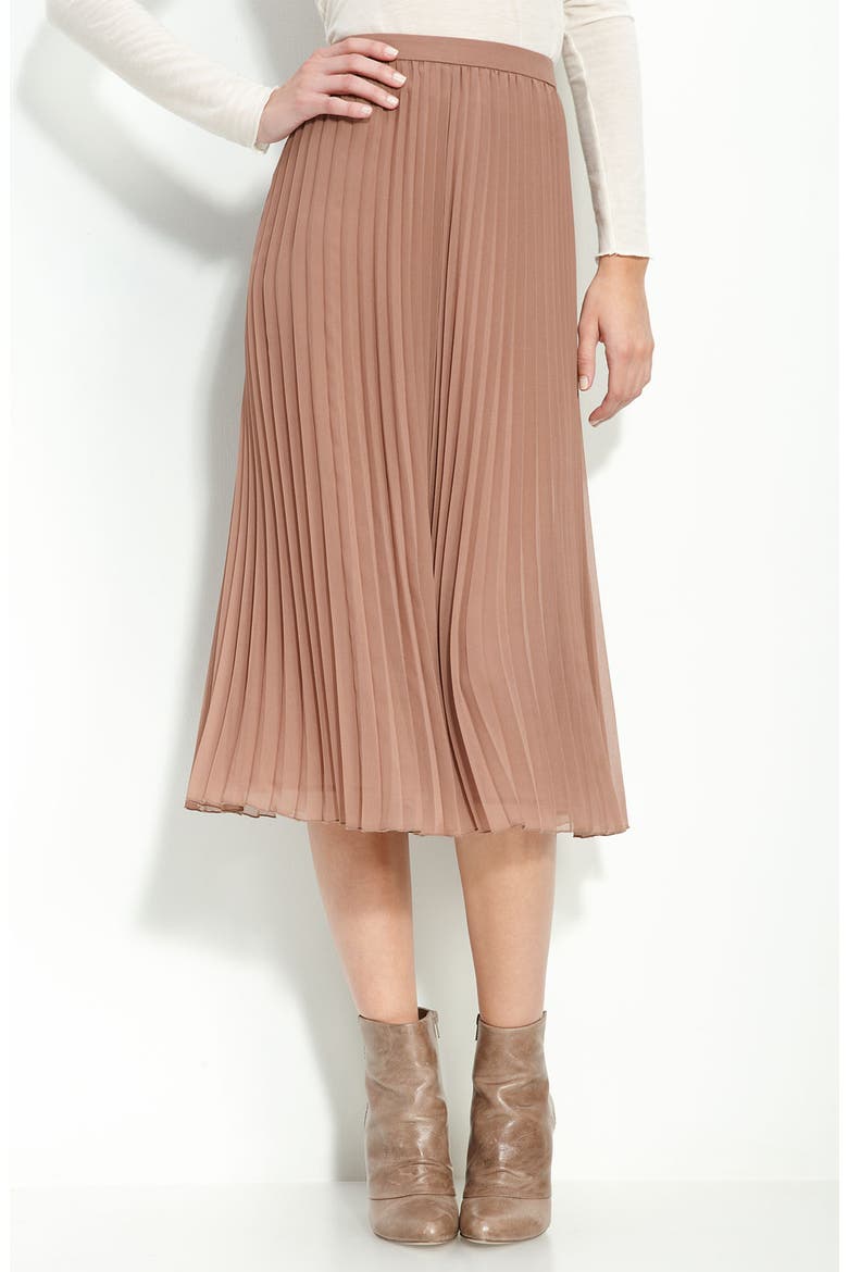 Pleated Ballet Skirt, Main, color, BROWN- CLOVE