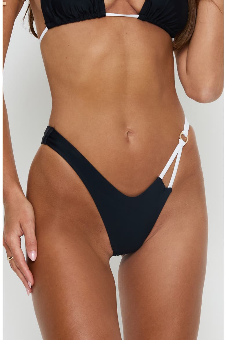 Stellie High Side Bikini Bottoms, Main, color, BLACK