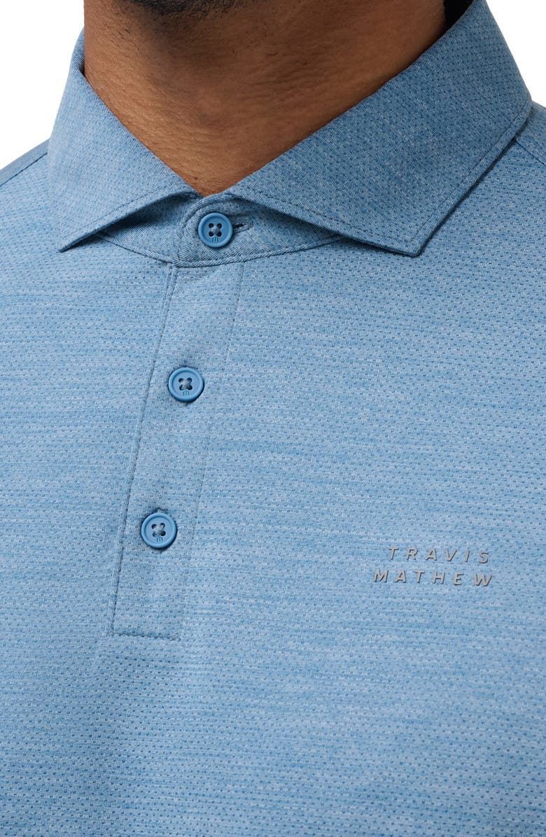 TravisMathew Heater Pro Performance Golf Polo, Alternate, color, Heather Copen Blue