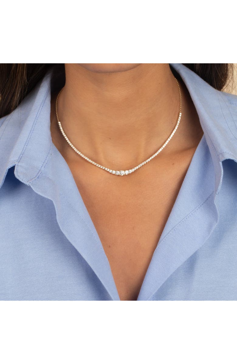 BY ADINA EDEN Lab Grown Diamond Graduated Accent Tennis Necklace 14K, Alternate, color, 