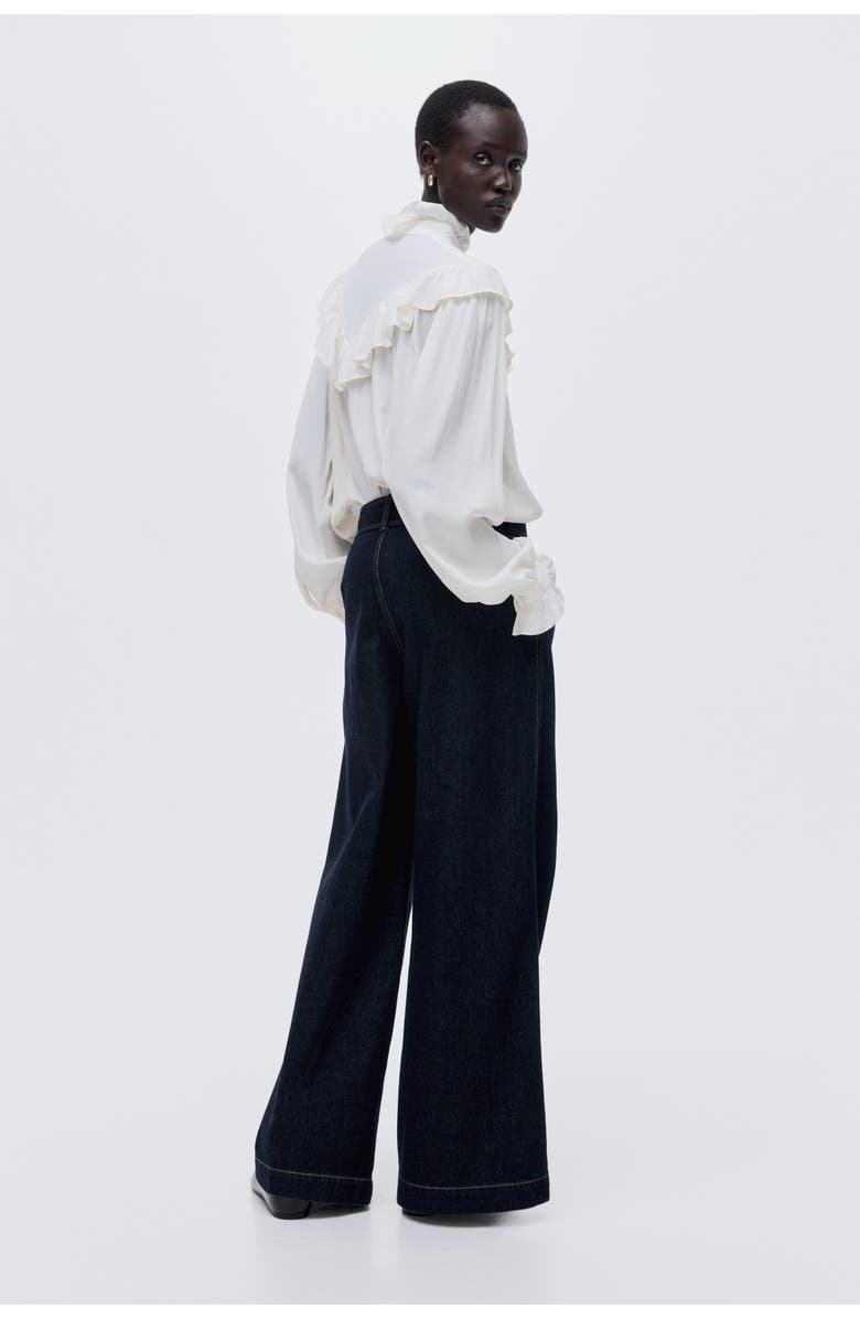 H&M Wide High Jeans, Alternate, color, Dark Denim Blue