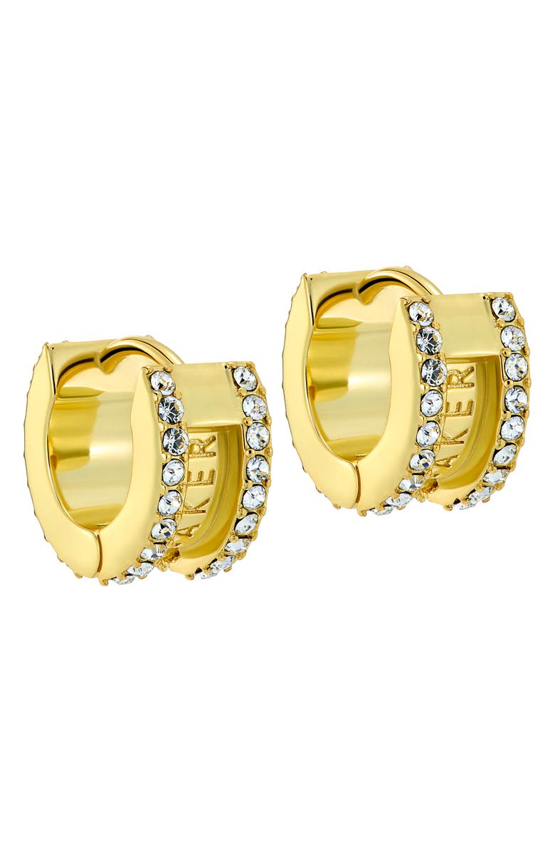 Ted Baker Rosie Crystal Roll Huggie Hoop Earrings, Alternate, color, Gold Tone/ Clear Crystal