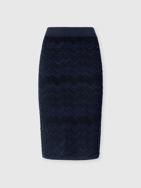 Chevron Wool And Viscose Mini Skirt