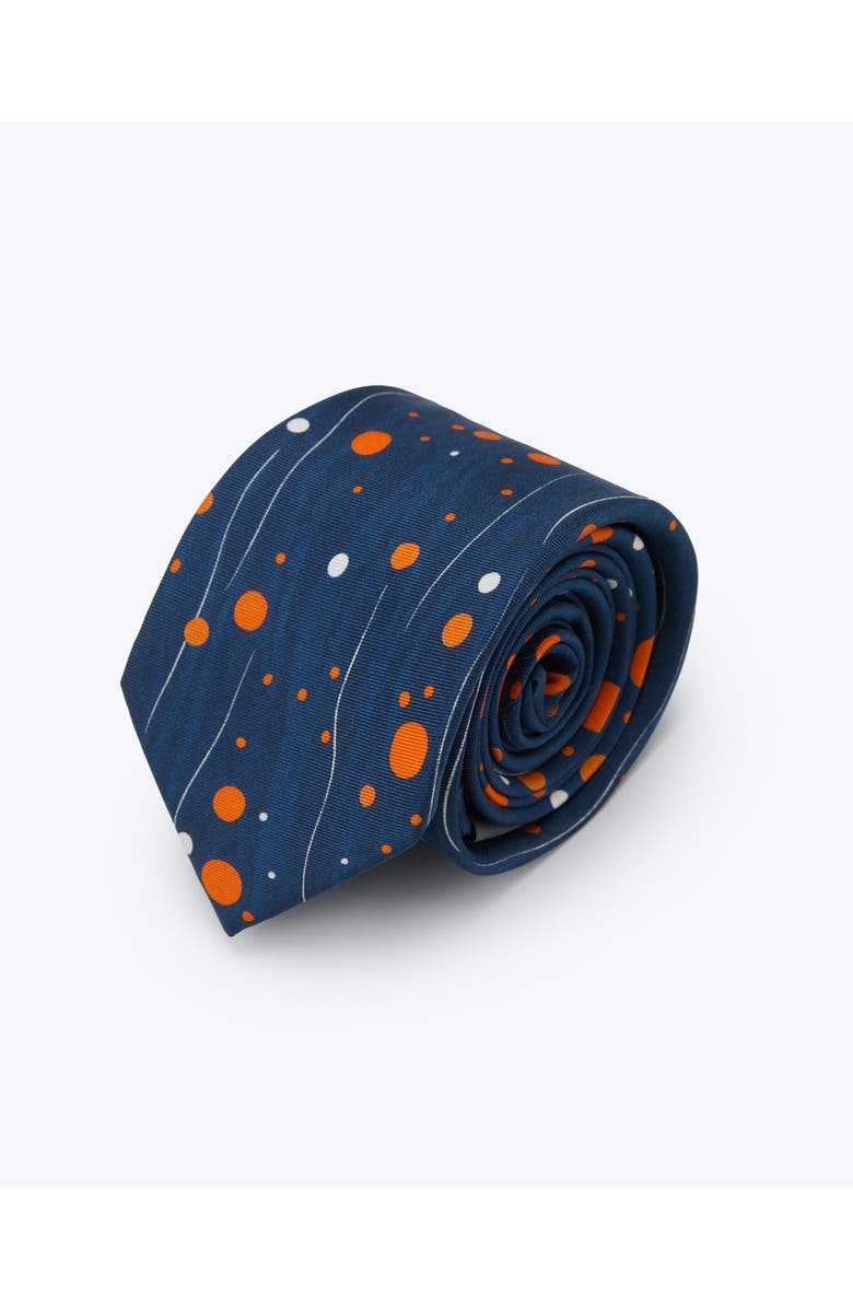 Knottery & Co Constellation Dots Printed Silk Tie, Main, color, Blue