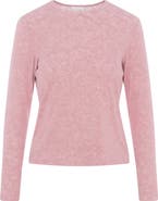 Noni Daily Distressed Washed Crew Neck Long Sleeve Top