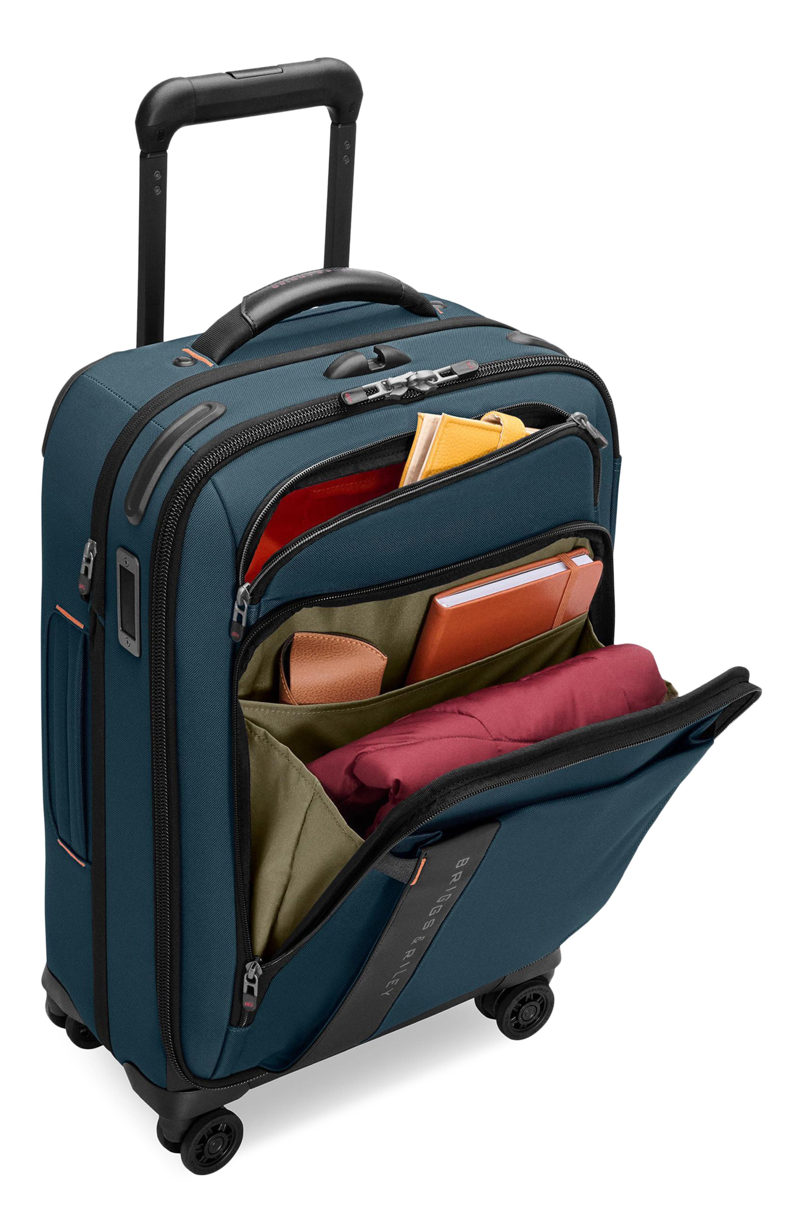 Briggs & Riley ZDX Essential 22-Inch Expandable Carry-On Spinner Suitcase, Alternate, color, Ocean
