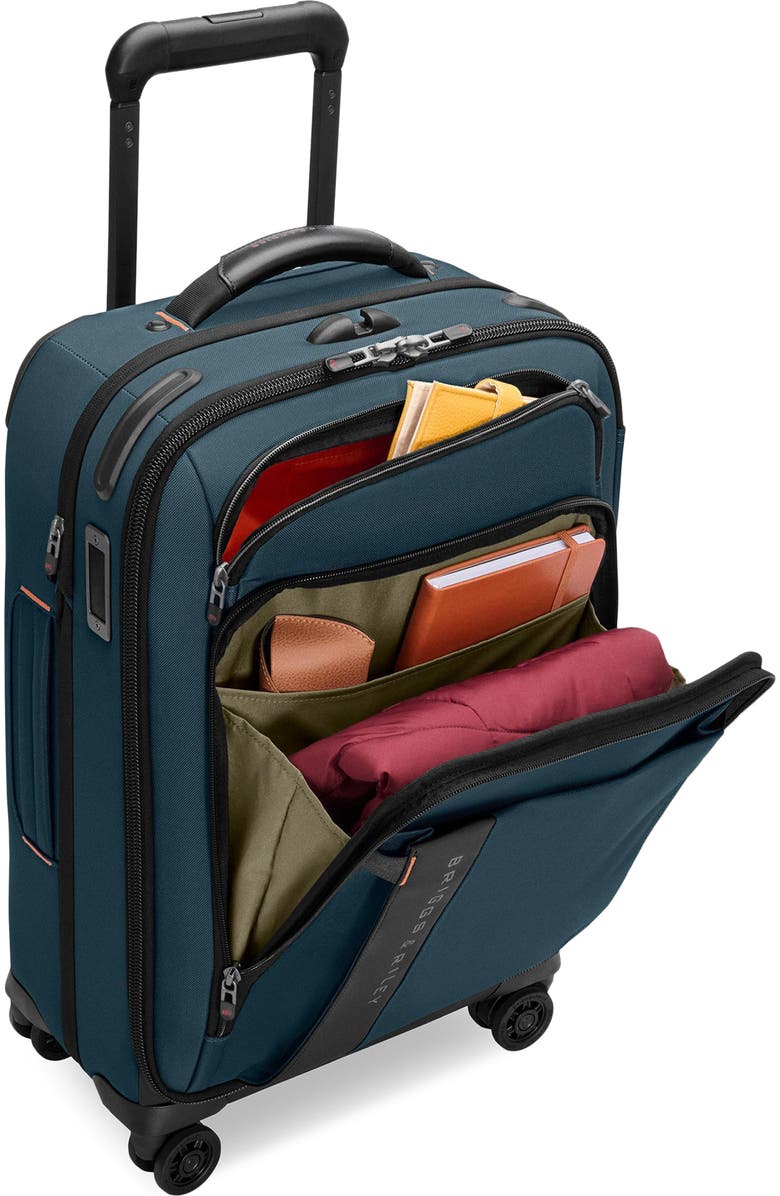 Briggs & Riley ZDX Essential 22-Inch Expandable Carry-On Spinner Suitcase, Alternate, color, Ocean