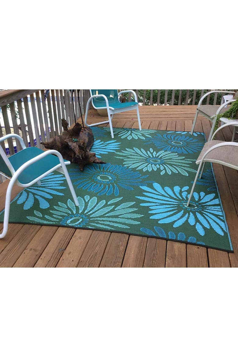 Daisy Rug, Alternate, color, Aqua Green - 6'x9'